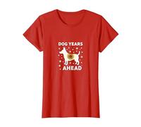 Dog Years Ahead: Playful Pet Lover Paw T-Shirt, Women, Red, L