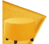 DOGACA Custom Ottoman Cover Round Small-Large, Stretch Ottoman Slipcover, Storage Stool Covers, Furniture Protector for Footrest Footstool Hassock Pouf with Elastic Bottom(Fleece - Yellow,D-63cm/25)