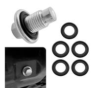 Dogary 1 PC M12 x 1.75 Oil Drain Plug, Seal Oil Pan Drain Nut Bolt with 5 PCS Anti Leakage Crush Washer, Replacement Part OEM# EJ7Z-6730-A 10017615, Compatible with GMC Ford Buick Lincoln (Black)