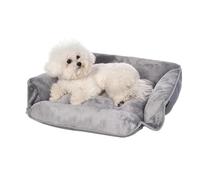 Dogat 4-In-1 Transformable Small Dog Sofa Bed, Puppy and Cat Bed in 4 Shapes with Flannel Surface, Washable Dog Mattress with Pillow Cushion for Small Medium Large Pets, Grey