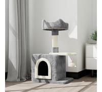 Dogat 70cm Cat Tree Tower with Scratching Posts, Plush Perch & Hanging Toy - Space Saving Cat Activity Centre for Kittens & Small Cats, Soft Fleece & Sisal (Light Gray)