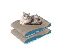 Dogat Cat Scratching Board 2PCS, Large Extra-wide Cat Scratcher Cardboard for Indoor Cats, Curved Double-Sided Usable Cats Scratching Mat for Kitty Resting & Playing 42x30x6.5cm