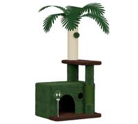 Dogat Cat Tree Tower 90cm for Indoor Cat Climbing Frame with Scratching Post, Hideout & Interactive Toy (Green)