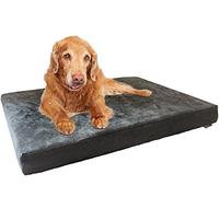 Dogbed4less Orthopedic Dog Bed with Memory Foam for Medium Large Pet, Waterproof Liner, Washable Microsuede Gray Cover, 41X27X4 Inch (Fit 42X28 Crate)