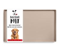 DogBuddy Dog Food Mat - Waterproof, Easy to Clean & Use, Silicone, Taupe, 28 x 18 inches, Perfect for Dogs & Cats