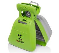 DogBuddy Pooper Scooper, Portable Dog Poop Scooper, Sanitary Dog Waste Pick Up, Heavy Duty Dog Waste Cleaner with Bag Dispenser, Dog Leash Clip and Pooper Scooper Bags Included (Large, Kiwi)