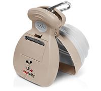 DogBuddy Pooper Scooper, Portable Dog Pooper Scooper, Poop Scoop for Small and Large Dogs, Pooper Scooper with Bag Attachment, Leash Clip and Dog Poop Bags Included (Medium, Taupe)