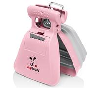 DogBuddy Pooper Scooper, Portable Dog Pooper Scooper, Poop Scooper for Small and Large Dogs, Pooper Scooper with Bag Attachment, Leash Clip and Dog Waste Bags Included (Large, Pink)