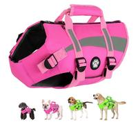 Dogcheer Dog Flotation Vest for Swimming and Boating, Reflective Dog Life Jacket with Secure Buckles, Top Rescue Handle and Comfortable Fit for Small Medium Large Dogs - Pink, XL