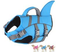 Dogcheer - Dog Harness-Style Life Jacket Shark Reflective Life Vest for Swimming Boating Adjustable Puppy Swimming Vest Pet Floating Device