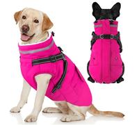 Dogcheer - Dog Jacket with Harness, Waterproof Dog Jacket for Christmas Dogs, Winter Coat with Pockets, Reflective Winter Jacket for Small Medium Large Dogs
