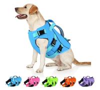 Dogcheer - Dog Life Jacket with Double Rescue Handle, Reflective Dog Harness, Life Vest for Swimming Boating, Adjustable Pet Swimming Vest, Pet Device
