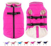 Dogcheer - Waterproof Dog Jacket, Dog Jacket with Harness, Reflective Adjustable Puppy Jacket with Zipper, Pet Christmas Snow Jacket, Dog Apparel