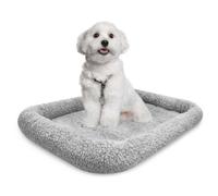DogCrates+ Small-Sized Comfort: Grey Faux Fur Dog Crate Bedding