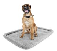 DogCrates+ Xxl Sized Comfort: Grey Faux Fur Dog Crate Bedding