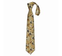 (Doge WOW Pattern Shiba Inu Doggo Dog Meme Montage HD High Quality Online Store=4913) Men's Tie Printed Skinny Tie Fashion Cool Necktie for Men, Casual Gentleman Novelry Funny Suit Neck Ties