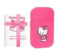 Dogeanu Gifts for Women Her Hello Kitty Lighter Cute Pink Glitter Lighter Windproof with Pink Flame - Cute Kawaii Gift for Girls, Girlfriend, Birthday, Christmas