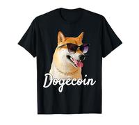 Dogecoin - Cool Shiba Inu Wearing Sunglasses and Chain Doge T-Shirt