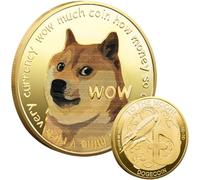 Dogecoin Doge Coin Crypto Dogecoin Token Doge Collectible Novelty for Sale Physical Souvenir Gift Metallic Replica Collectors Enthusiasts Gold-Plated Best Collectibles Engraved