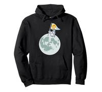 Dogecoin To The Moon Flag Crypto Currency Funny Meme Pullover Hoodie
