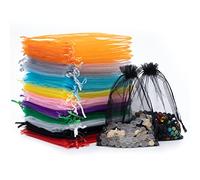DoGeek 60pcs Mix Color Organza Gift Bags Large 13 x 18cm Drawstring Jewelry Pouches Wedding Party Favour and Candy Bags (13 X 18CM, Multicolor)