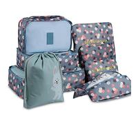 DoGeek Packing Cubes for Travel, 8 Set, Blue, Polyester, Mesh, Zipper Closure, Organizer Bags for Suitcases & Backpacks, Large, Medium & Small Sizes, 14kg Load Capacity