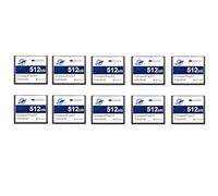 Dogfish 10 Pack 512MB Compact Flash Memory Card High Performance Industrial CF Type I Card FAT16 for Industrial Equipment and Vintage Digital Cameras