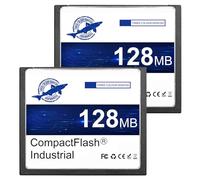 Dogfish Compact Flash Memory Card 128MB 2 Pack High Performance Industrial CF Type I Card FAT16 for Industrial Equipment and Vintage Digital Cameras
