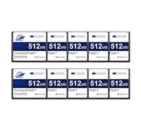 Dogfish Compact Flash Memory Card 512MB 10PACK Industrial CF Type I Card FAT16 for Industrial Equipment and Vintage Digital Cameras