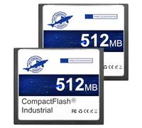 Dogfish Compact Flash Memory Card 512MB 2 Pack High Performance Industrial CF Type I Card FAT16 for Industrial Equipment and Vintage Digital Cameras