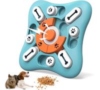DogGenius™ Interactive Dog Puzzle Feeder - IQ Training & Brain Stimulation Treat Dispenser Toy with Squeaker, Non-Slip Slow Feeder for Mental Enrichment & Anxiety Relief (All Dog Sizes)