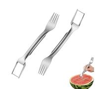 DOGGER 2-in-1 Watermelon Cutter Slicer Tool with Fork Stainless Steel Fruit Cutter for Family Parties Camping Party (2 PCS)