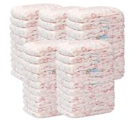 Doggie Diapers for Female Dogs 5 Bags/50Pcs Disposable High Absorbent Dog Diapers Elastic Breathable Leakproof Deodorant Pet for Female Dogs Cats in Season, M 2-4kg