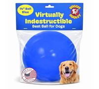 Doggie Dooley Virtually Indestructible Dog Ball - 14 Inch Hard Plastic Interactive Dog Toy for Large Breeds Over 75+ lbs - Built for Herding & Push Play - Floats in Water, Made in USA - Blue