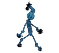 DOGGIE HUSH 18 Inch Blue Knotted Rope Dog Toy, Interactive Chew Toy for All Breeds