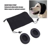 Doggie Hush Headphones,Dog Calming Hoodie Quiet Head,Protective Anxiety Relief Noise Canceling Dog Ear,Muffs Wrap for Grooming Black (S)