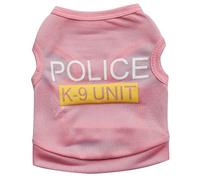 Doggie Style Store Pink Police K9 Unit Dog Pet Puppy Vest Top 4 Sizes T Shirt Security Guard T-Shirt Fancy Dress Outfit Cop Policeman Uniform Size XS