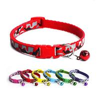 Doggie Style Store Small Dog Puppy Pet Collar Camo Camouflage Design with Bell Nylon Adjustable Size 19-32cm Red