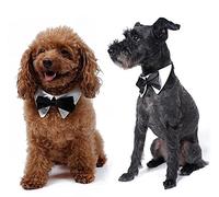 Doggie Style Store White Black Bow Tie Dog Puppy Pet Tuxedo Wedding Dicky Bowtie Shirt Collar 10 Sizes Tux Party Fancy Dress Ring Bearer Suit Size XL