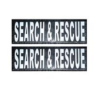 Doggie Stylz Set of 2 Reflective SEARCH & RESCUE Patches Service dog harnesses & vests.