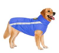 DoggieKit Dog Coat Waterproof Dog Jacket Cold Weather Reflective Dogs Clothes with Fleece Lining Pet Puppy Warm Vest Coats Soft Padded Harness for Small Medium Large Dogs,Adjustable with Harness Hole