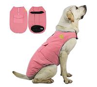 DoggieKit Dog Cold Weather Coats, Reversible Waterproof Warm Dogs Jacket Vest Winter Coat with Pocket and D-Ring, Windproof Pet Cotton Clothes for Small Medium Large Dogs Cats (X-Small, Pink)