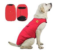DoggieKit Dog Cold Weather Coats, Reversible Waterproof Warm Dogs Jacket Vest Winter Coat with Pocket and D-Ring, Windproof Pet Cotton Clothes for Small Medium Large Dogs Cats (Small, Red)