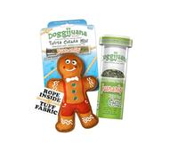 Doggijuana Holiday Mini Doggi Duo Refillable Juananip Toy Bundle | Gingerbread & Juananip | Funny Dog Toy Plush with Catnip and Refill | Interactive Chew for Play