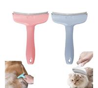 Doggocomfy Pet Comb Pro, Cat Hair Thinner, All Purpose Curved Hairs Removal Comb, Pet Hair Removal Brush For Long or Short Tangled Hairs, Prevents Knots and Mats (Pink+Blue)
