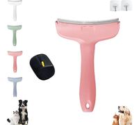 Doggocomfy Pet Comb Pro, Durable Reusable Washable for Cat and Dog, Deshedding Dog Brush with Curve Blade, Grooming Brush for Dogs Shedding for Grooming Matting, Prevents Knots and Mats (Pink, Small)