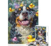 Doggy Bubble Bath Fun Puzzles for Teenagers 1000 Piece Support Memory Strength And Retention Gentle Calm Leisure Activity (38X26cm)