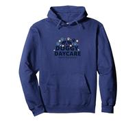 Doggy Daycare Professional Pet Paw Logo Pullover Hoodie, Adult Unisex, Navy, S