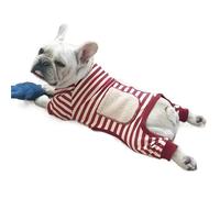 Doggy Dog Sweatshirt Clothes Sweater Striped With Pocket Puppy Comfortable Holiday Yorkshire(Red,S)