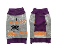 Doggy Halloween Big Spider Jacquard Double Collar D-RIng Hole Sweater(XS(old))